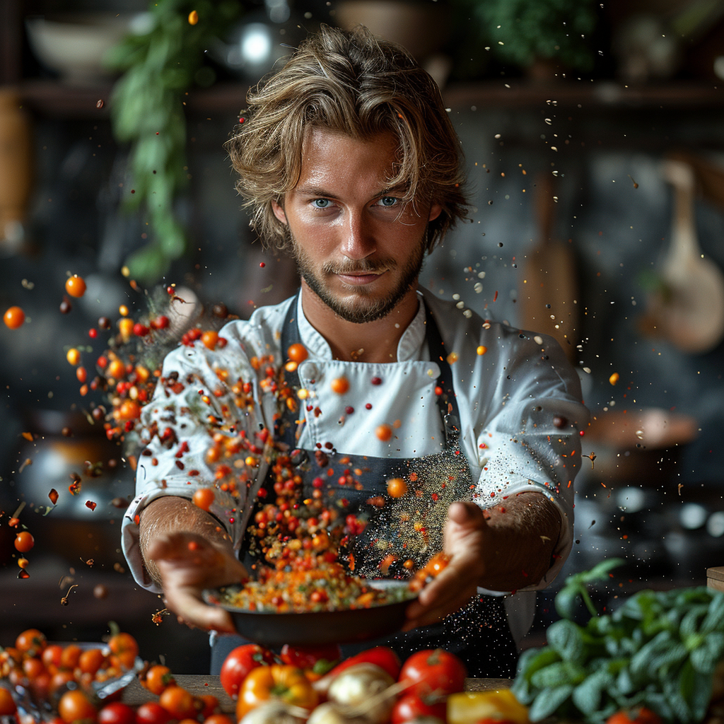 Alex feels magical on his kitchen | Source: Midjourney