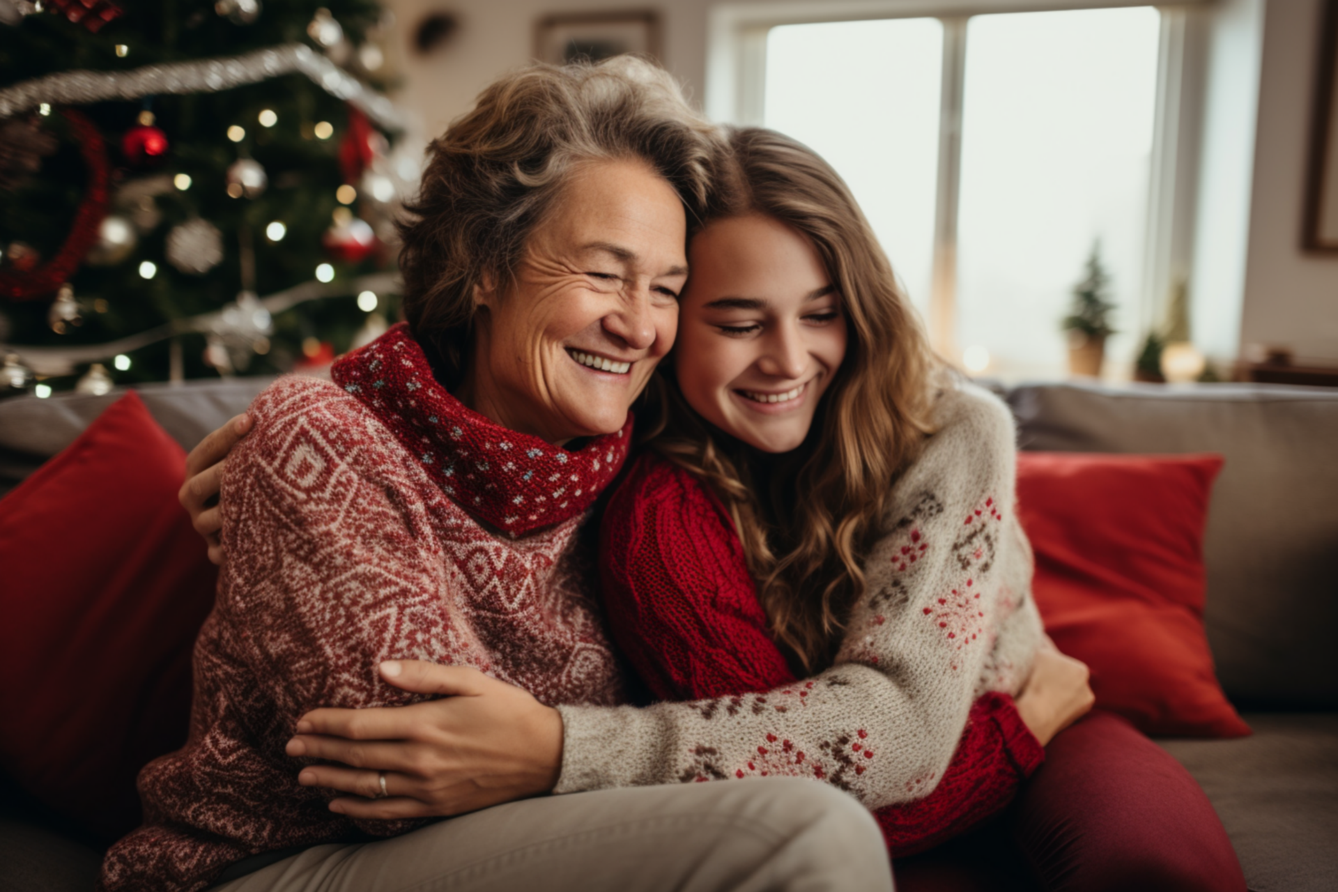 A woman hugging her grandmother | Source: Pixabay